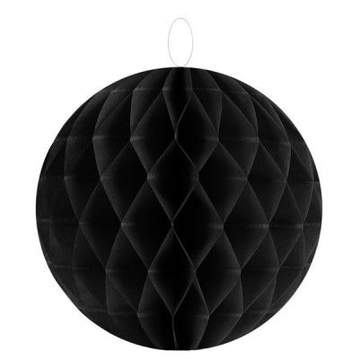 SANTEX 4365-11, Sachet de 2 boules décoratives en papier de 20cm, Noir 20cm