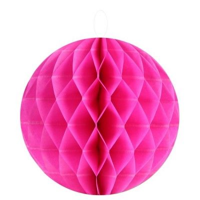 SANTEX 4365-15, Sachet de 2 boules décoratives en papier de 20cm, Fuchsia 20cm