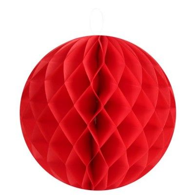 SANTEX 4365-7, Sachet de 2 boules décoratives en papier de 20cm, Rouge 20cm