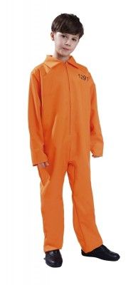 P'TIT Clown re44191 - Déguisement prisonnier orange américain taille 7/9 ans