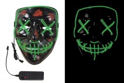 P'TIT Clown re44202 - Masque Visage sanglant, lumineux à led