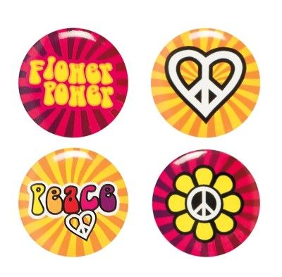 Set de 4 Pin's Hippie