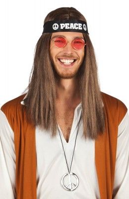 Set de 3 accessoires Hippie (bandeau, lunettes, collier)