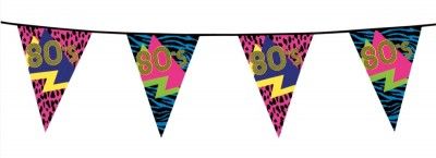 Guirlande années 80, fanions, 6 mètres