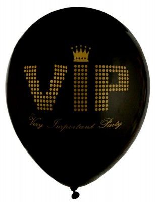 Sachet de 8 ballons VIP en latex de 23cm, noir 