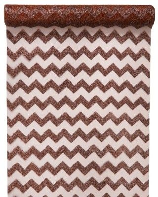 DESTOCKAGE, Chemin de table Chevron pailleté, Cuivre