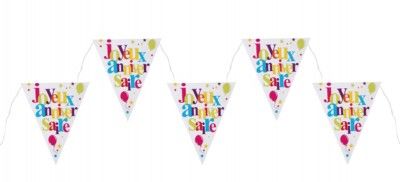 SANTEX 4877-99 - Banderole Joyeux Anniversaire FESTIF multicolore 3m