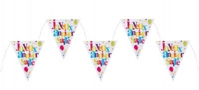 SANTEX 4877-99 - Banderole Joyeux Anniversaire FESTIF multicolore 3m