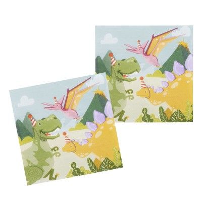 Lot 20 serviettes en papier Dinosaure Dino Party