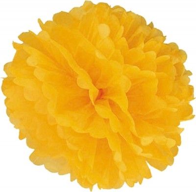 Party Pro 50243, Boule Pompon Papier De Soie Jaune 40 cm