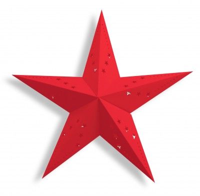 Party Pro 502512S, Lanterne étoile rouge, 30 cm