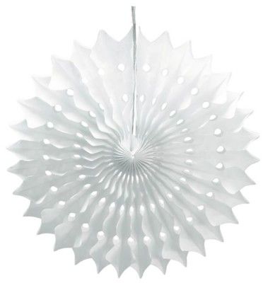 Party Pro 50253, Eventail alvéolé blanc 53 cm