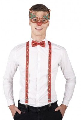 P'TIT Clown re50305, Set Noël avec lunettes, bretelles et noeud papillon