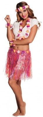 Set Kiki hawaienne (jupe + bracelets + collier +tour de tête)
