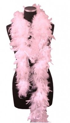 Boa en plumes, rose 1m80