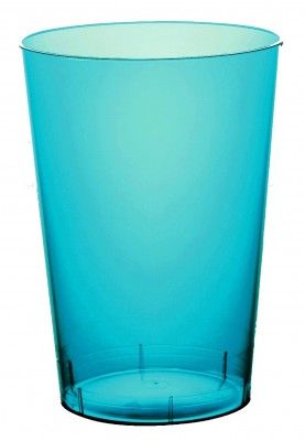 Lot de 10 Gobelets plastique rigide 23cl, translucide Turquoise