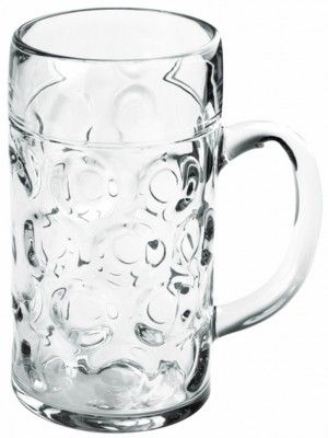 SANTEX 52892-21, BOITE de 6 Chopes de bière 100cl incassables, Transparentes 1 Litre