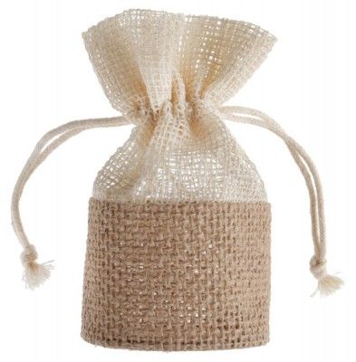 SANTEX 5291-26, Sachet de 4 ballotins AUMONIERES jute avec lacet, naturel