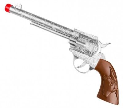 Revolver de western argent 30cm