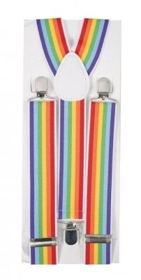 P'TIT Clown re56003 - Bretelles, largeur 3.5 cm, Rayées multicolores