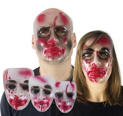 P'TIT Clown re56210, Masque adulte pvc Sanglant transparent (x1)