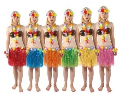 P'TIT Clown re57351 - Jupe Hawaïenne 40 cm avec ceinture à fleurs, l'unité