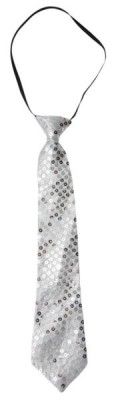 P'TIT Clown re60241 - Cravate sequins avec élastique, argent