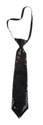 P'TIT Clown re60242 - Cravate sequins avec élastique, noire
