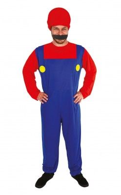 Costume Plombier ado 14/16 ans, Rouge et bleu