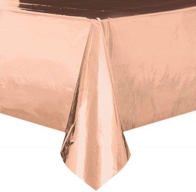 Nappe plastique rectangle METALLISEE Or Rose