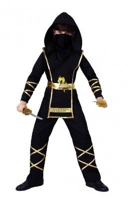 P'TIT Clown re66057 - Déguisement Ninja noir enfant taille 7/9 ans