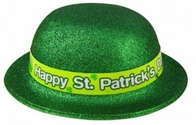 P'TIT Clown re66080 - Chapeau plastique melon Paillettes, vert St Patrick