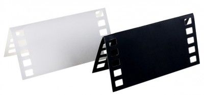 Sachet de 10 marque-places carton Cinéma, Noirs et Blancs