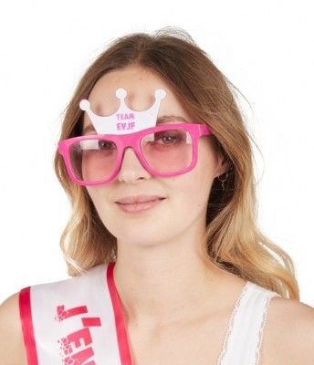 P'TIT Clown re66612 - Lunettes couronne Team EVJF, roses