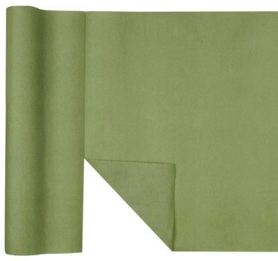 Chemin de table Airlaid voie sèche luxe prédécoupé, vert Olive