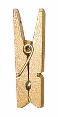 Sachet de 24 mini-pinces en bois métallisé, Or