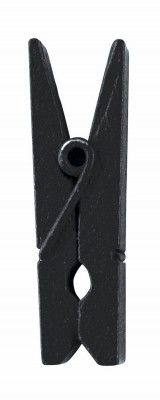 Sachet de 24 mini pinces en bois, Noir