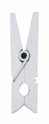 Sachet de 24 mini pinces en bois, Blanc