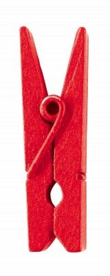 Sachet de 24 mini pinces en bois, Rouge