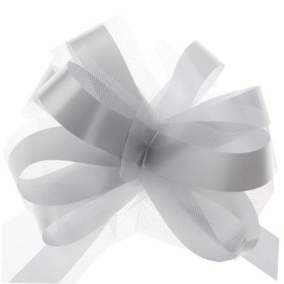 SANTEX 70178-4 - Sachet de 5 noeuds automatiques tulle gris