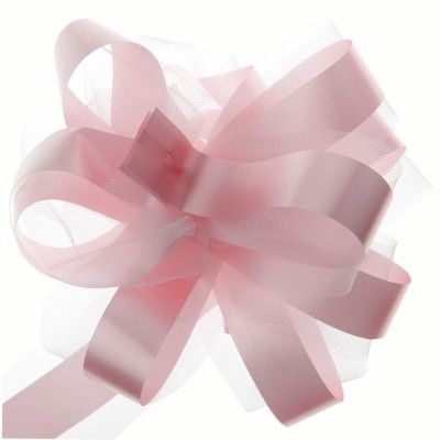SANTEX 70178-5 - Sachet de 5 noeuds automatiques tulle rose