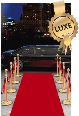 Tapis LUXE rouge foncé VELOURS jetable 5 m, LUXE