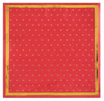 SANTEX 7177-7, Sachet de 20 Serviettes pois dorés, rouges