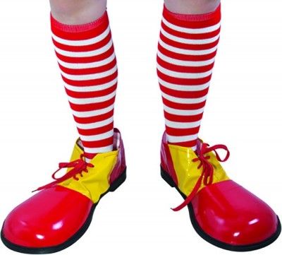P'TIT Clown re72155 - Chaussettes de clown rayées rouge et blanc
