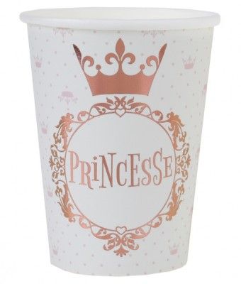 SANTEX 7244-20, Sachet de 10 Gobelets Princesse Rose Gold