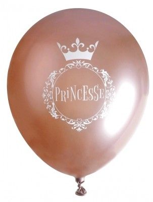 Sachet de 6 ballons Princesse latex 30cm Rose Gold