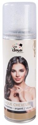 P'TIT Clown re72520 - Aérosol laque cheveux à paillettes 125 ml argent