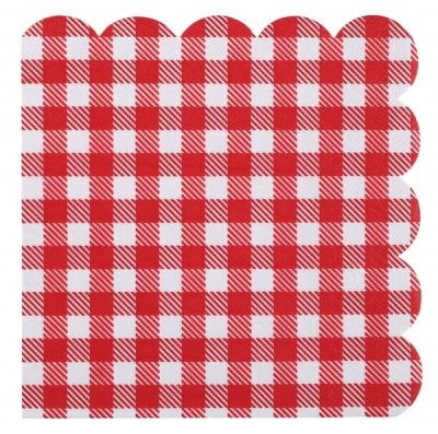 Sachet de 20 Serviettes A LA CAMPAGNE Vichy, Rouge