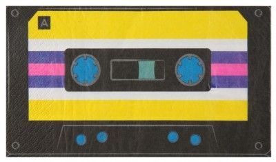 Sachet de 20 Serviettes cassette 90's rectangles