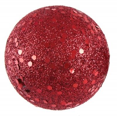 Sachet de 50 mini-Boules pailletées 1cm, Rouge